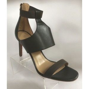 Michael MICHAEL KORS Dominique Ankle Strap Leather Sandals, Olive (Size 9.5 M)